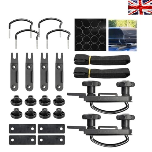 Piece roof box bracket set - 4-piece, u-bracket
